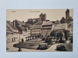 Äldre vykort Stolpen Markt und Schloß