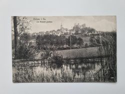 Äldre vykort Stolpen i. Sa. von Altstadt gesehen