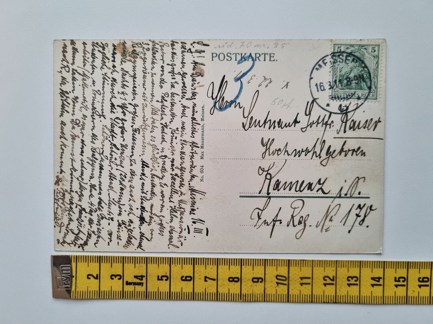 Äldre vykort stämplat 1911