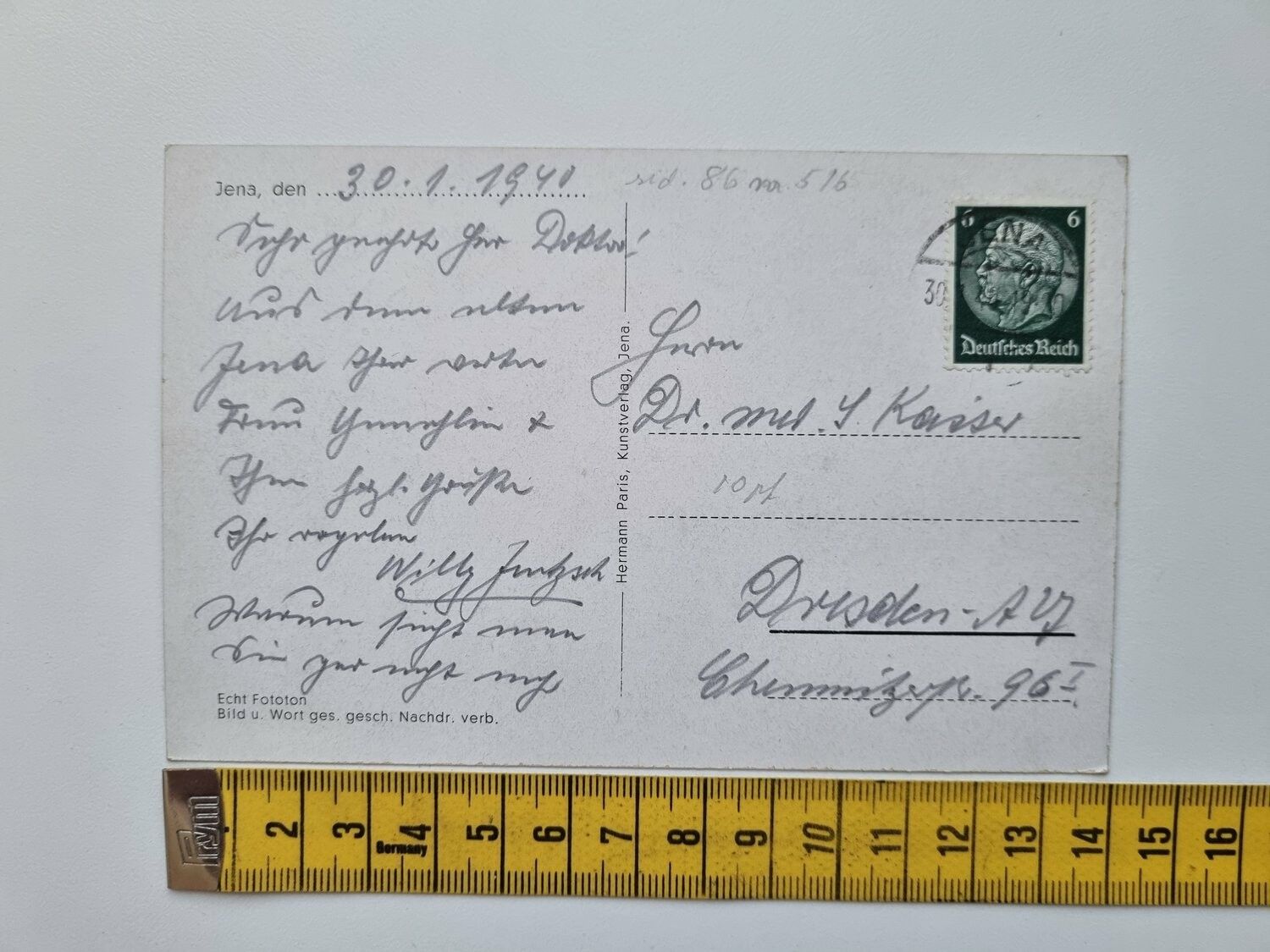 Äldre vykort stämplat 1940