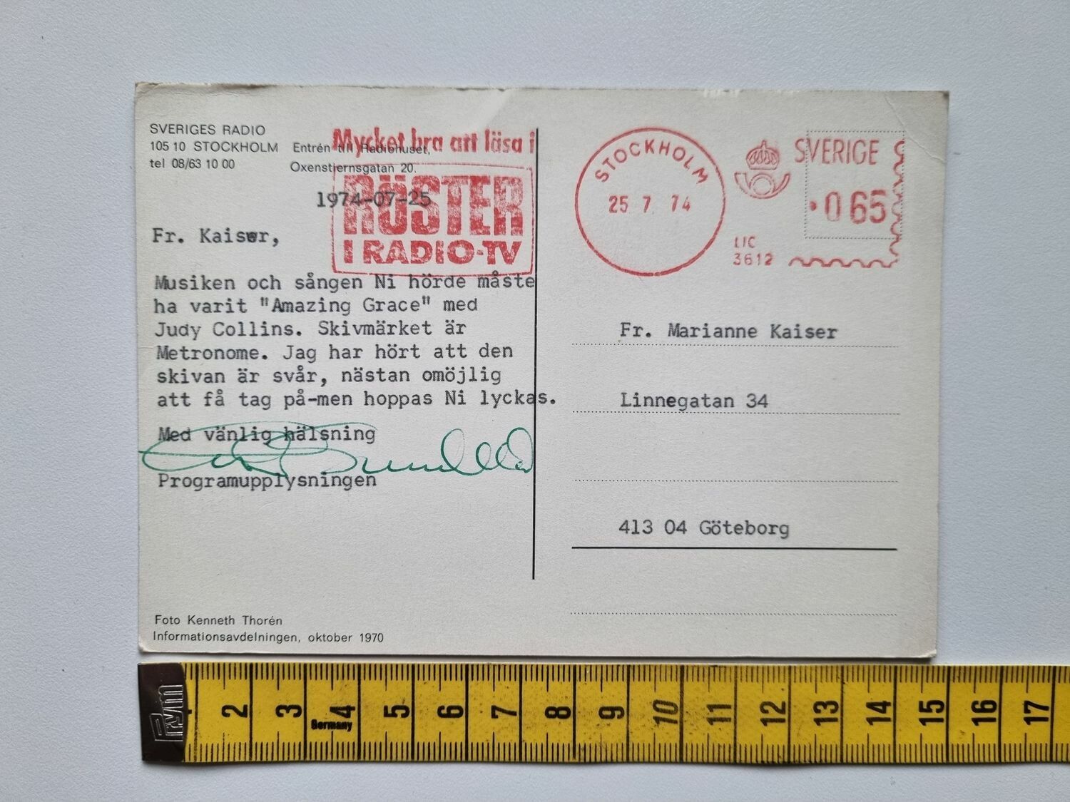 Äldre vykort Sveriges Radio, Stockholm