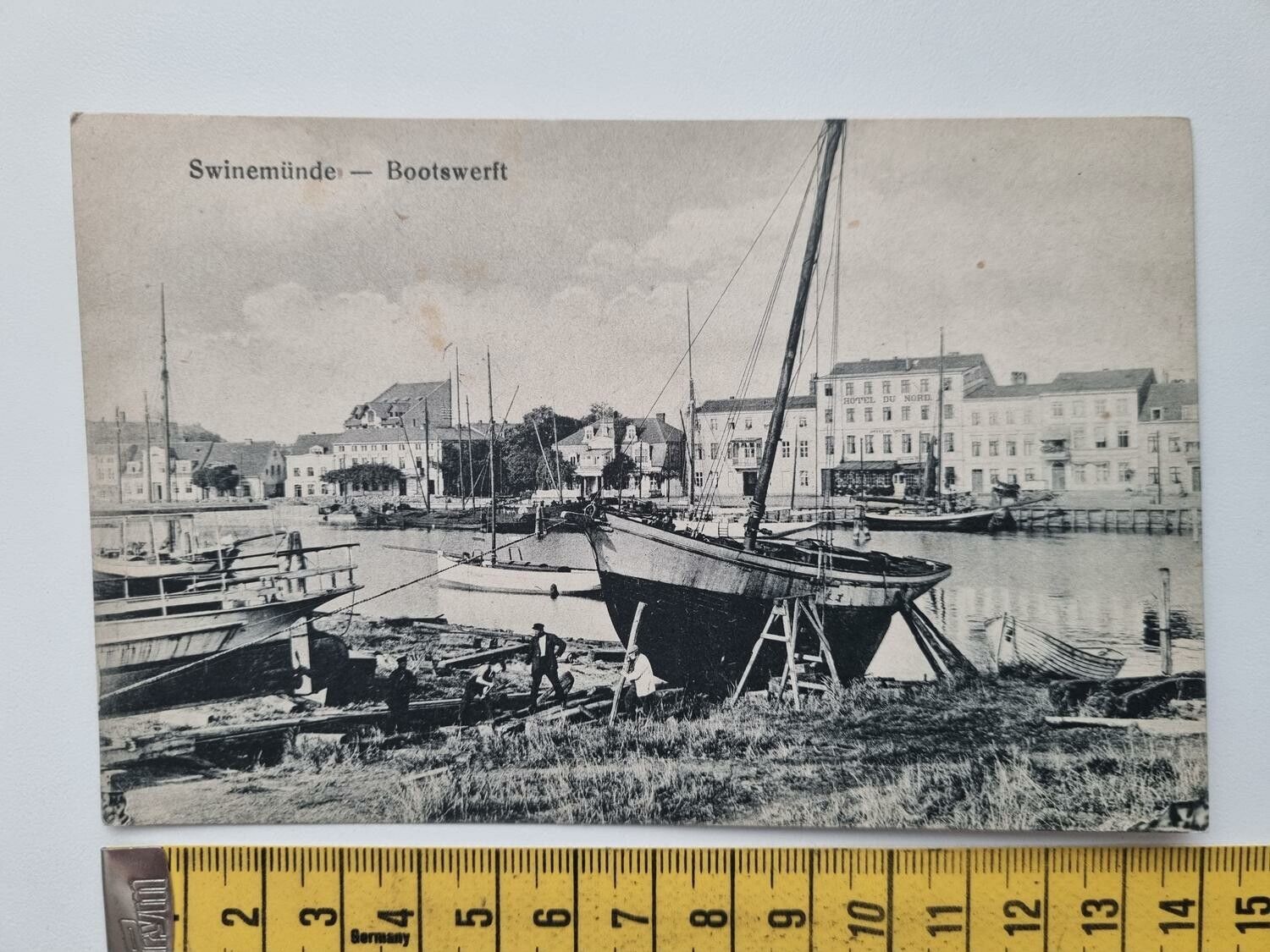 Äldre vykort Swinemünde Bootswerft