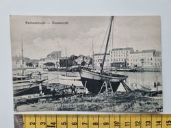 Äldre vykort Swinemünde Bootswerft