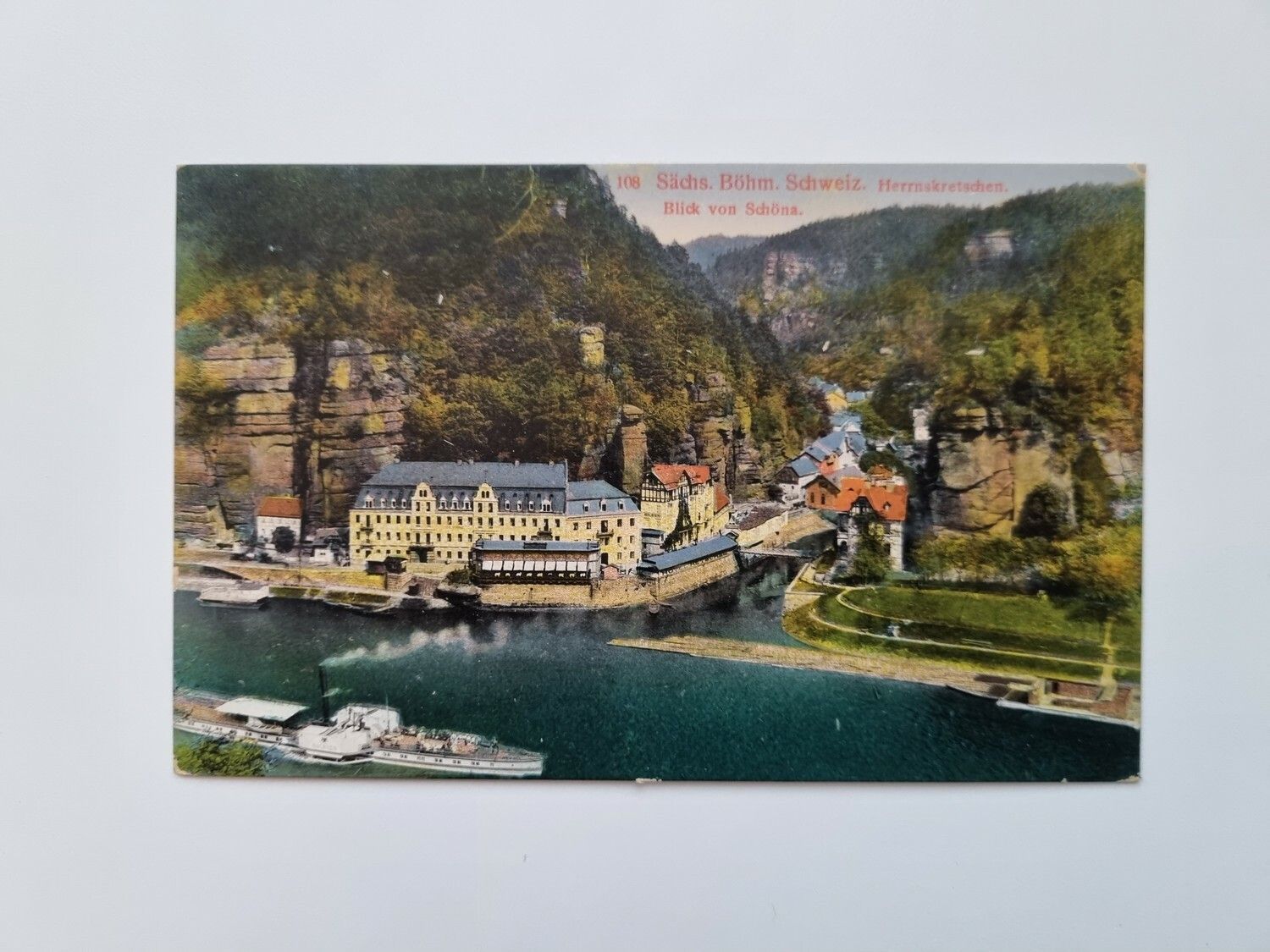 Äldre vykort Sächs. Böhm. Schweiz. Merrnikretschen
