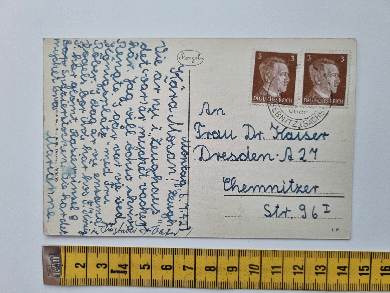 Äldre vykort Sächs. Schweiz Belm Zeughaus