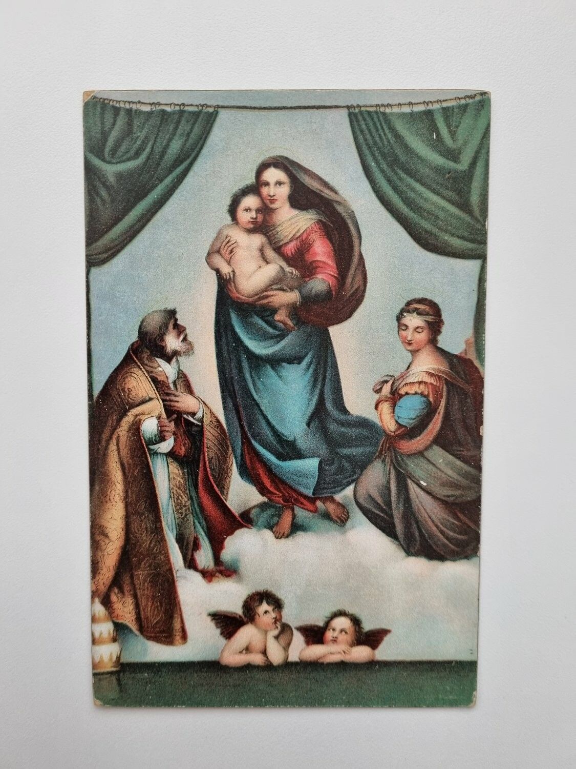 Äldre vykort The Sistine Madonna, daterad 1923