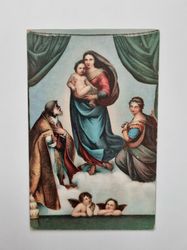 Äldre vykort The Sistine Madonna, daterad 1923