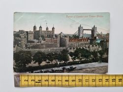 Äldre vykort Tower of London and Tower Bridge