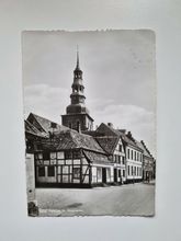 Äldre vykort Ystad. Parti vid St. Västergatan.