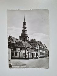 Äldre vykort Ystad. Parti vid St. Västergatan.