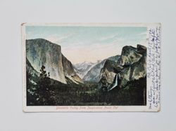 Äldre vykort Yosemite Valley from Inspiration Point. Cal