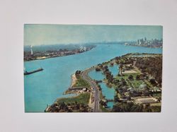 Äldre vykort AERIAL VIEW OF BELLE ISLE