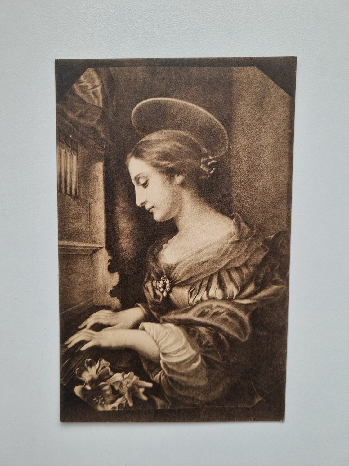 Äldre vykort Carlo Dolci Die heilige Cäcilie