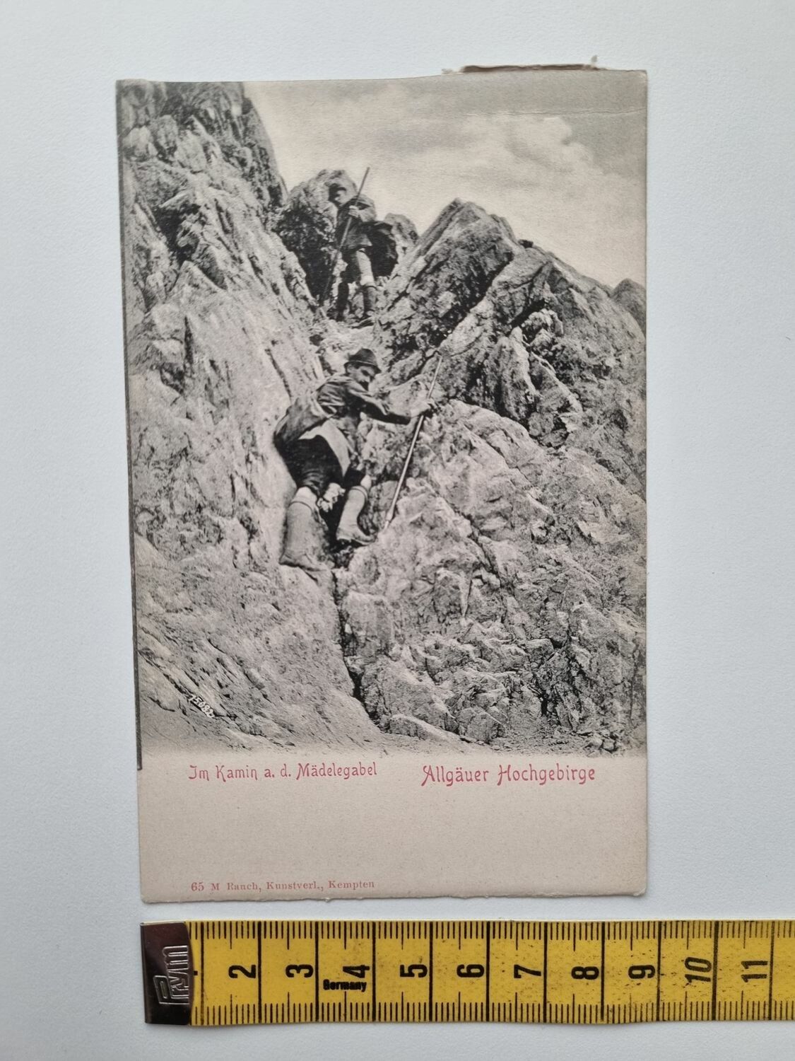Äldre vykort Im Kamin a. d. Mädelegabel Allgäuer Hochgebirge