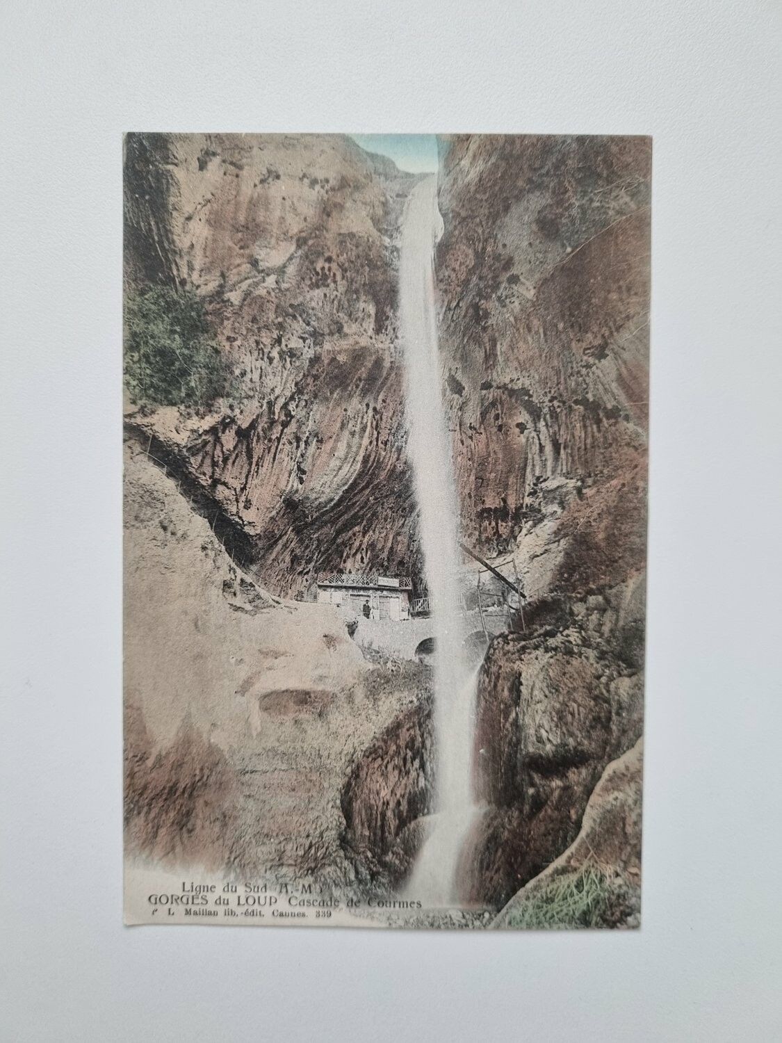 Äldre vykort GORGES du LOUP Cascade de Courmes