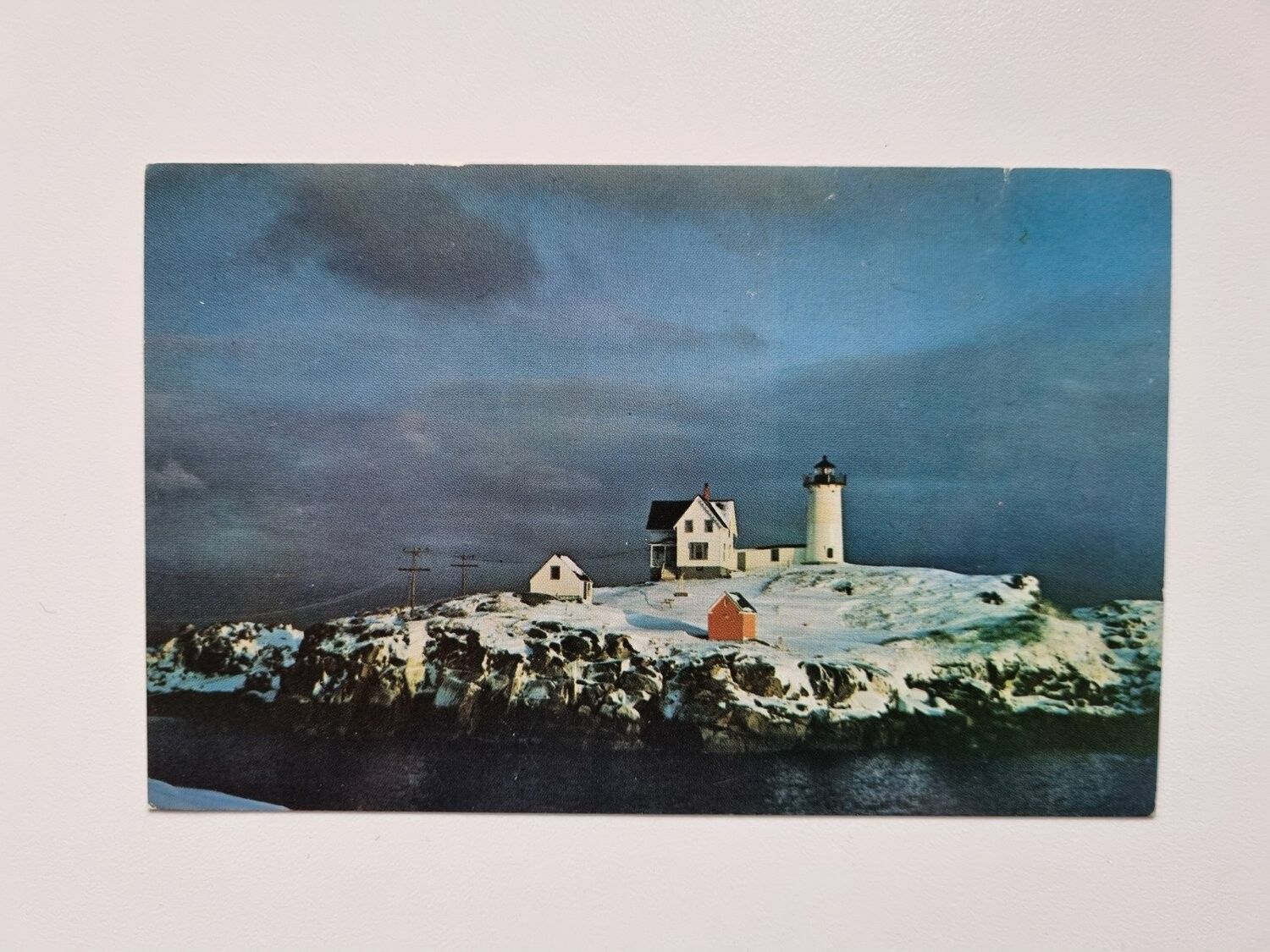 Äldre vykort NUBBLE LIGHTHOUSE York Beach, Maine