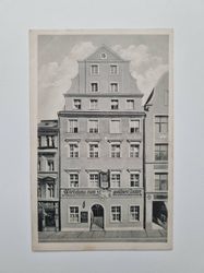 Äldre vykort Wirtshaus zum goldnen Zepter, intressant frimärke 1913