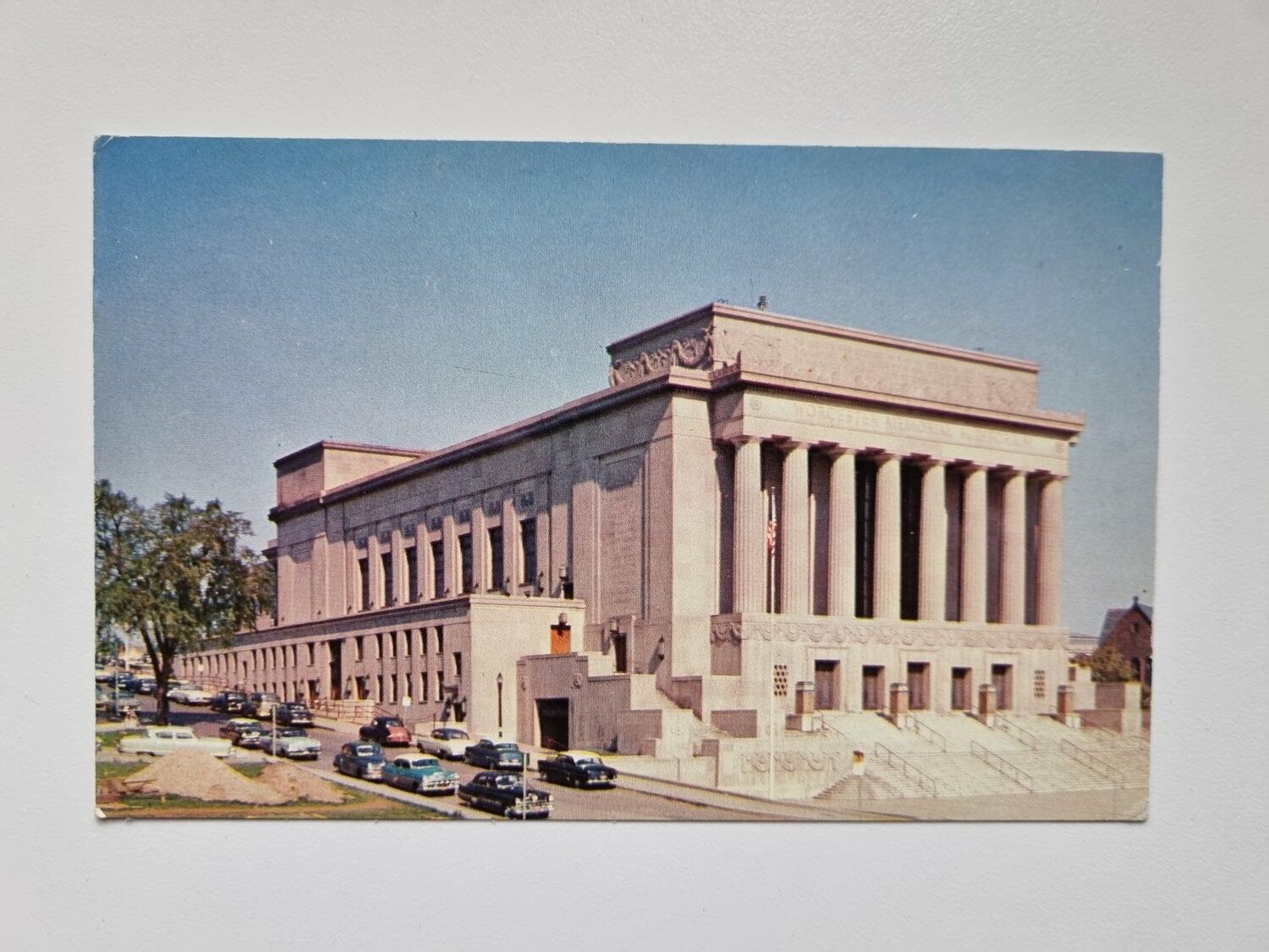 Äldre vykort WORCESTER MEMORIAL AUDITORIUM Worcester, Mass.