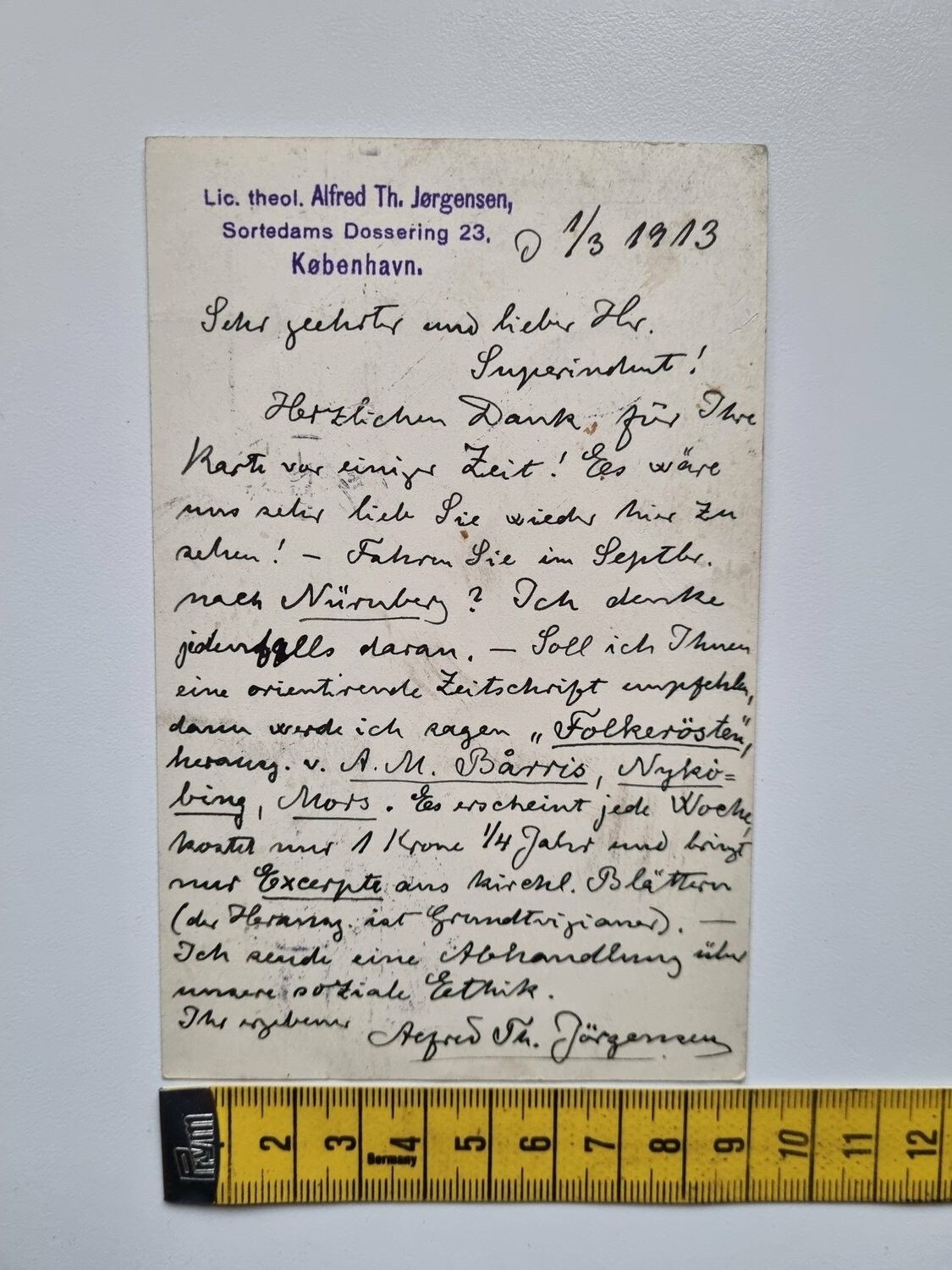 Äldre vykort, brevkort 1913