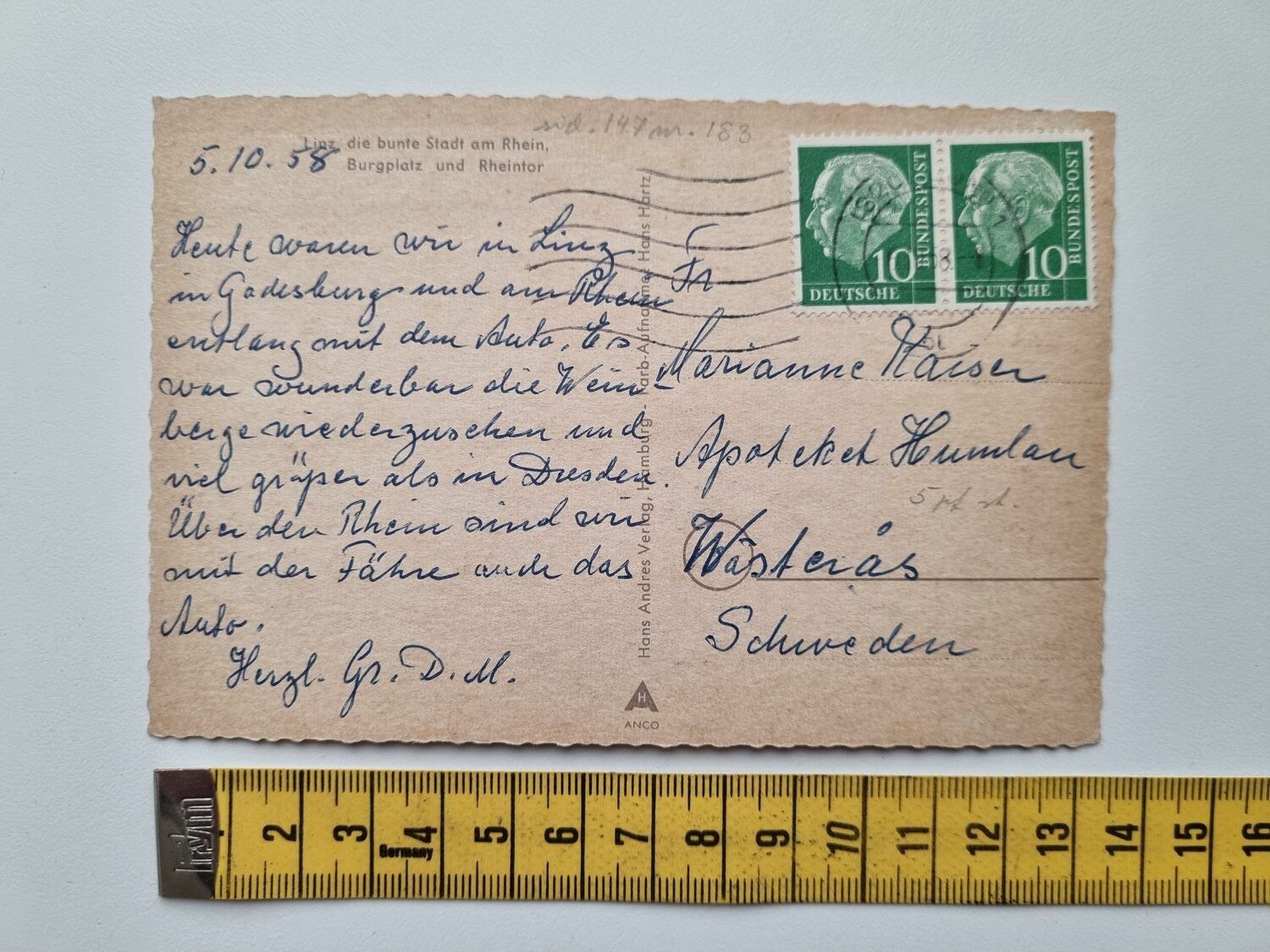 Äldre vykort, Burgplatz und Rheintor
