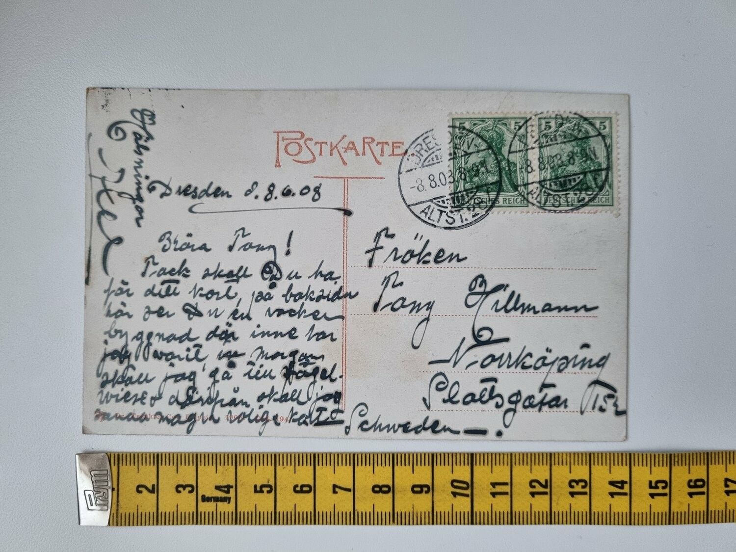 Äldre vykort, Dresden 1908