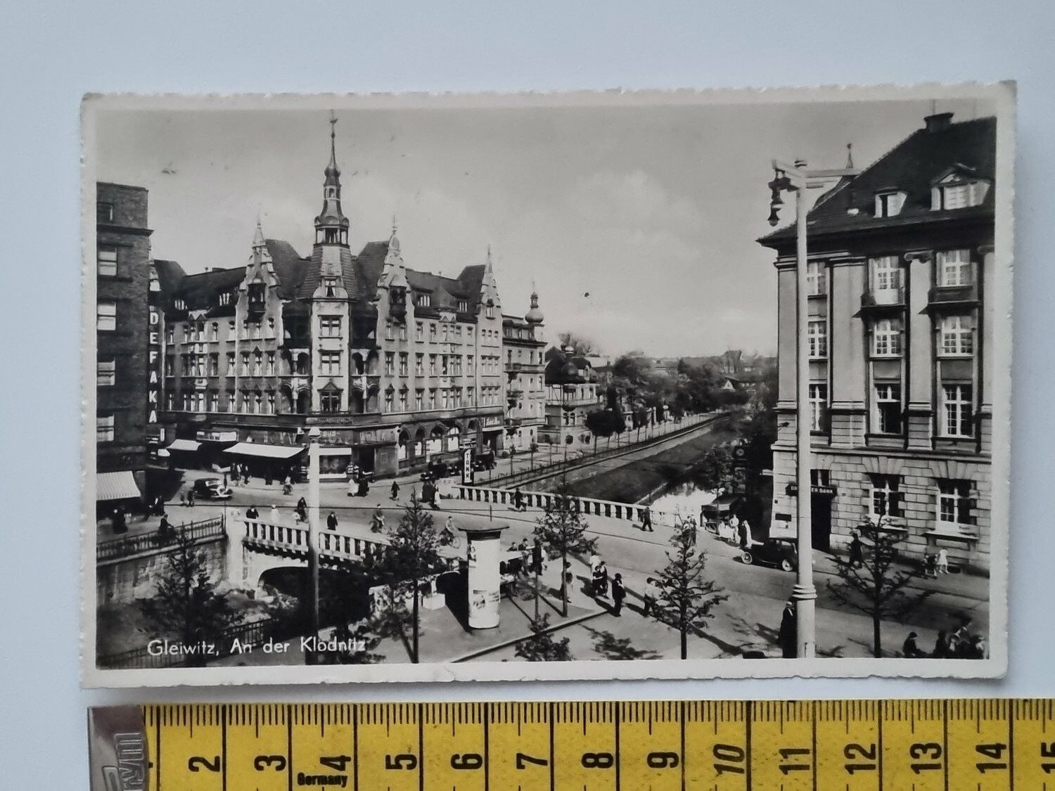 Äldre vykort, Gleiwitz, An der Klodnitz