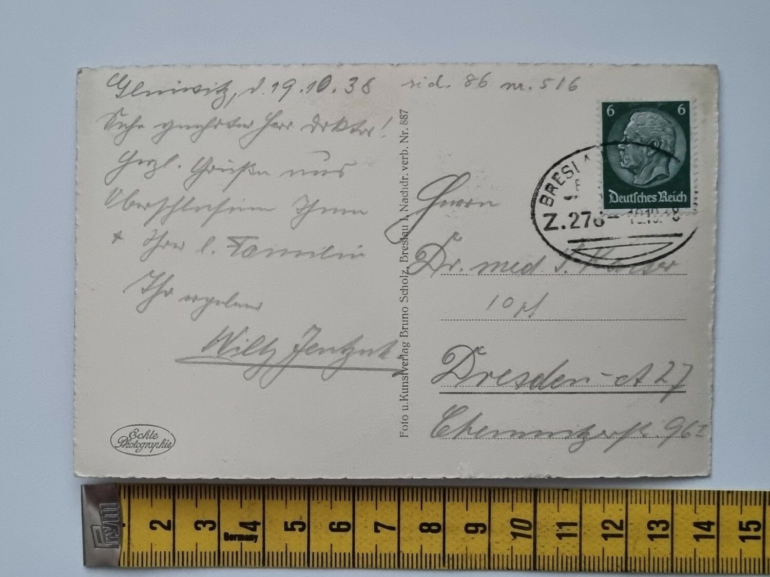 Äldre vykort, Gleiwitz, An der Klodnitz