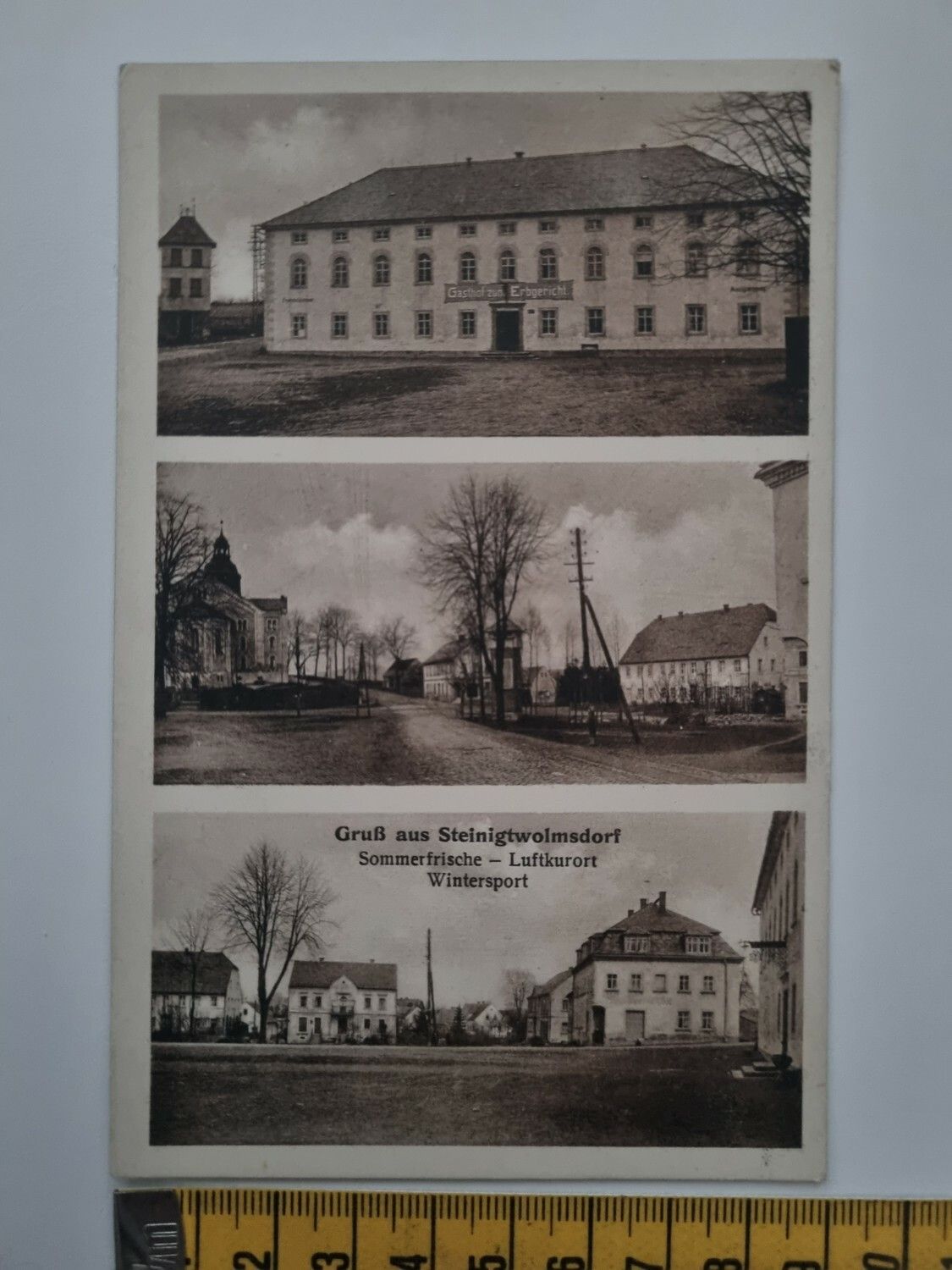 Äldre vykort, Gruß aus Steinigtwolmsdorf