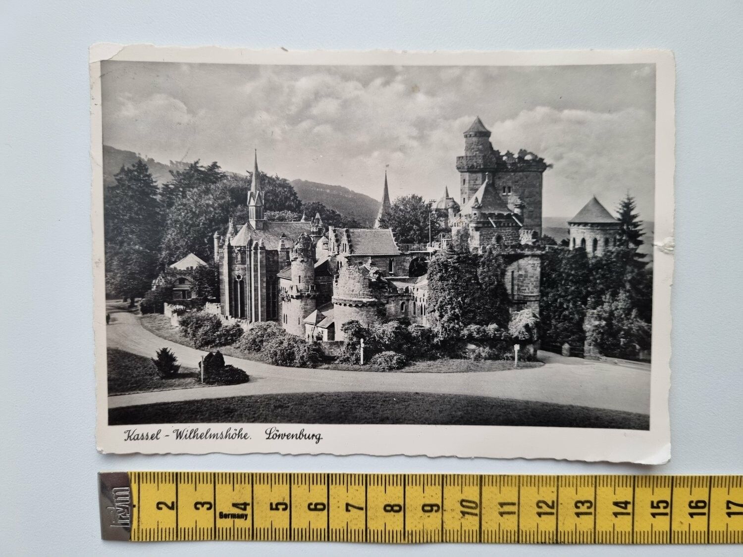 Äldre vykort, Kassel-Wilhelmshöhe. Löwenburg