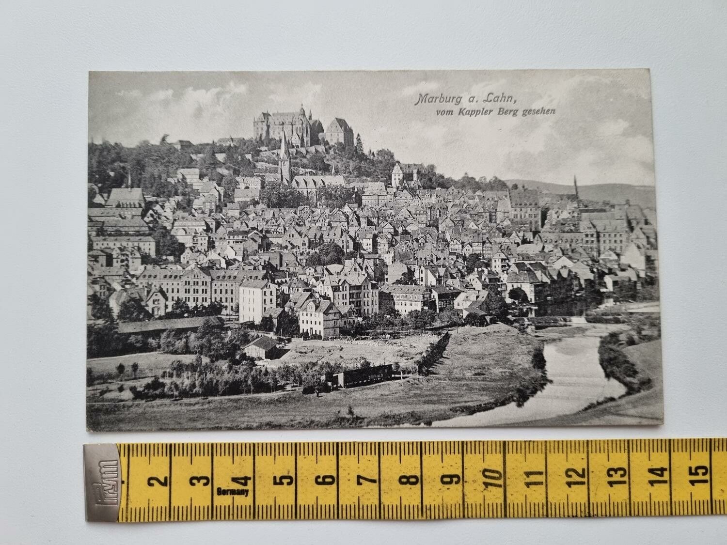 Äldre vykort, Marburg a. Lahn, vom Kappler Berg gesehen