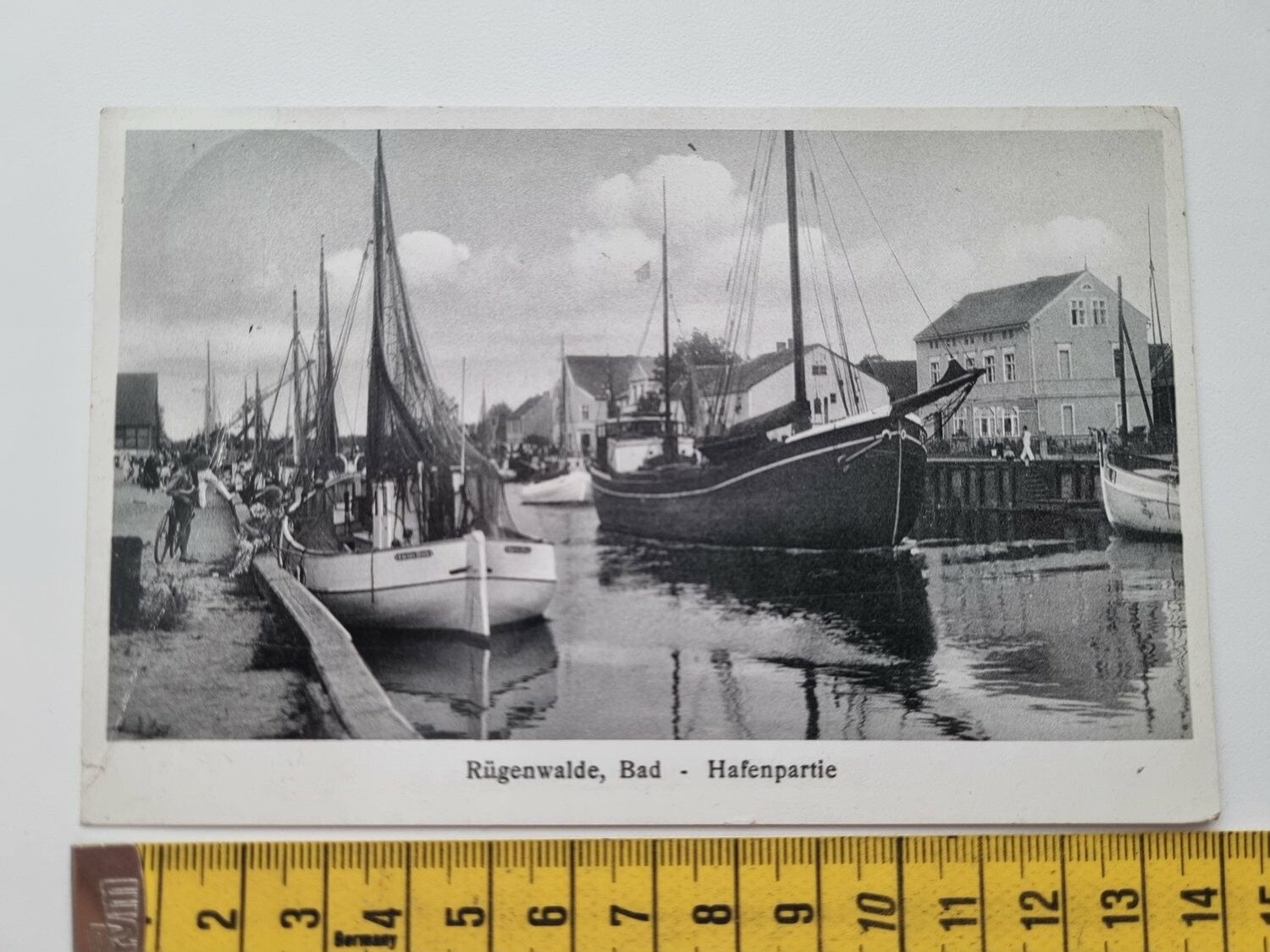 Äldre vykort, Rügenwalde, Bad Hafenpartie