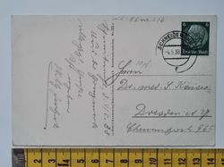 Äldre vykort, Schneidemühl Tosenerstrasse, stämplat 1938