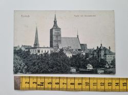 Äldre vykort, Rostock Parlie mit Nicolaikirche