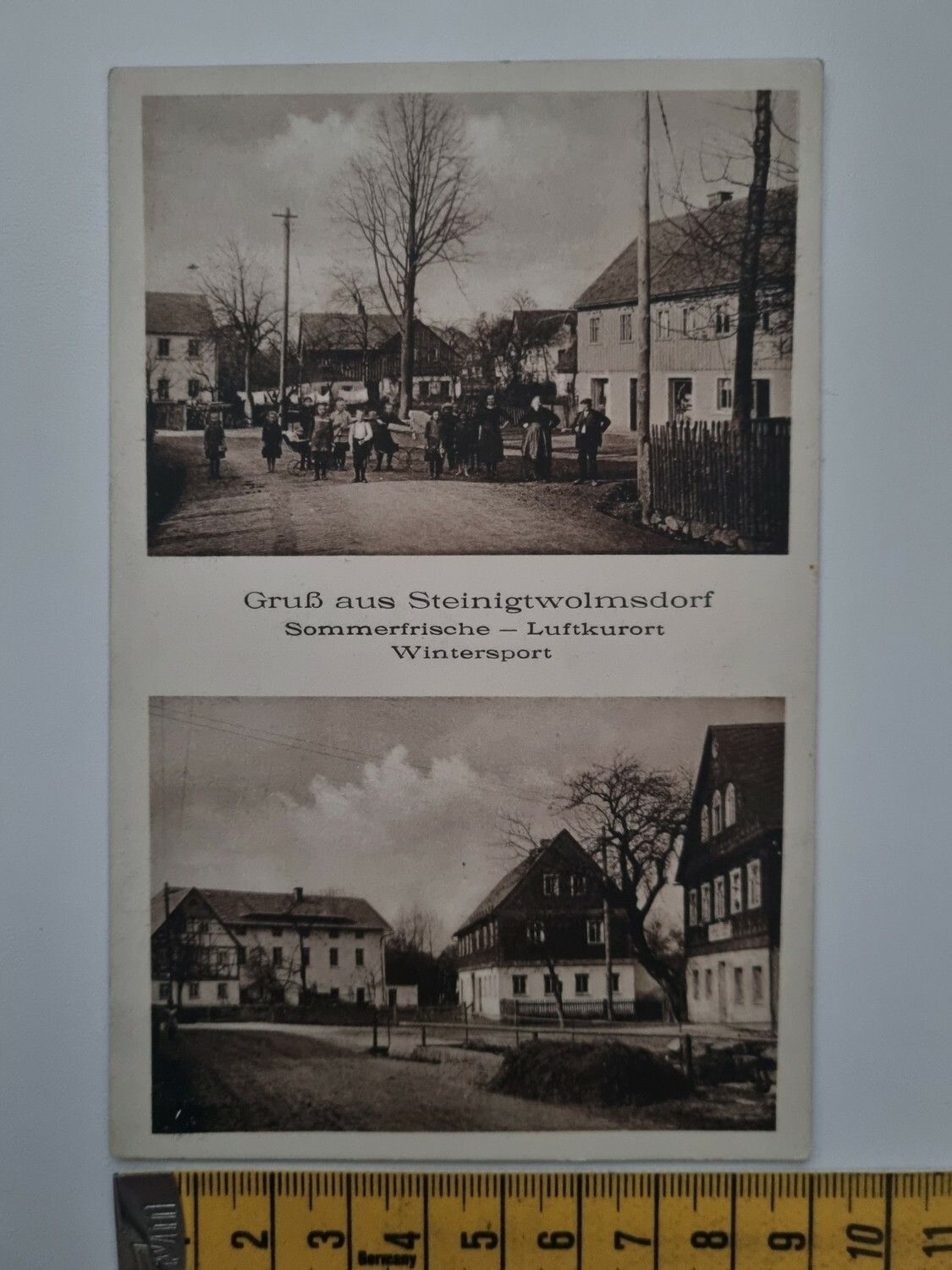 Äldre vykort, Gruß aus Steinigtwolmsdorf
