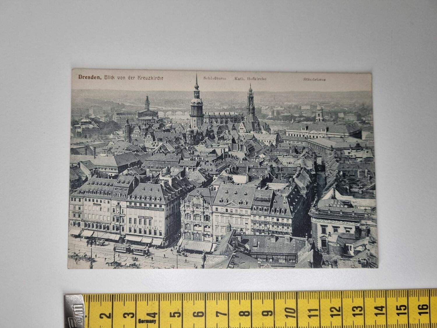 Äldre vykort. Dresden, Blick von der Kreuzkirche