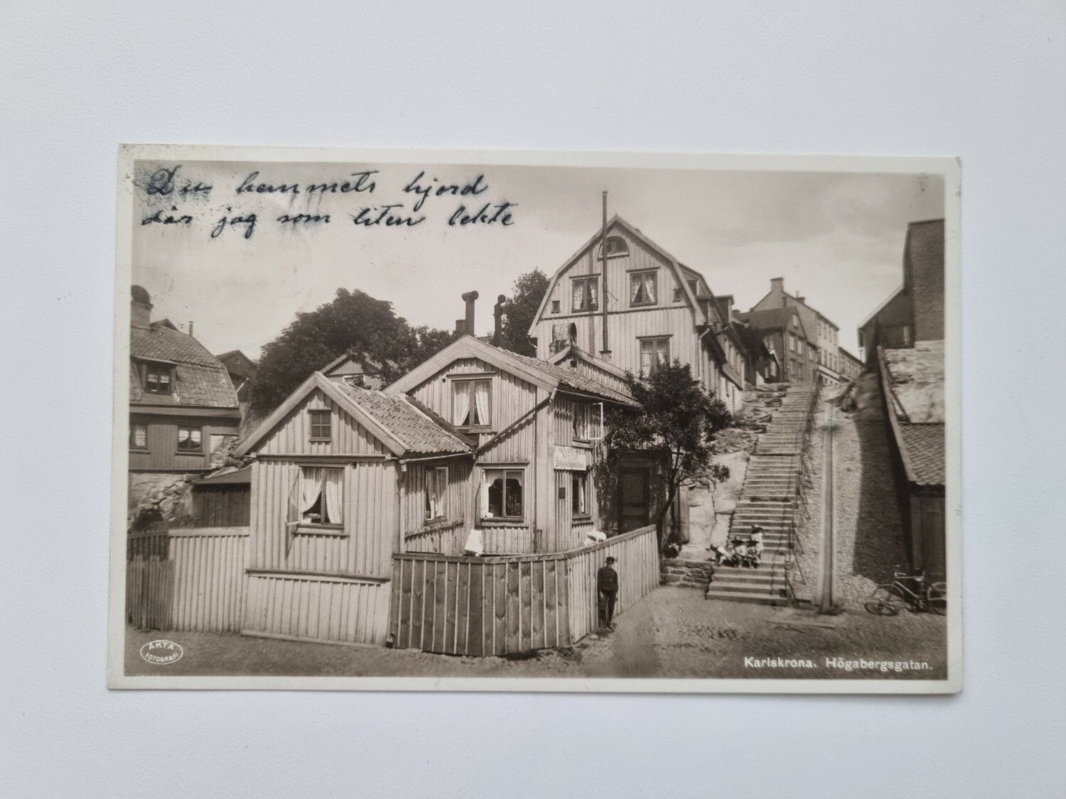 Vykort Karlskrona. Högabergsgatan 1936