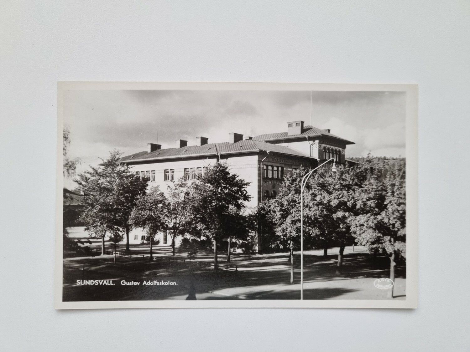 Vykort SUNDSVALL. Gustav Adolfsskolan