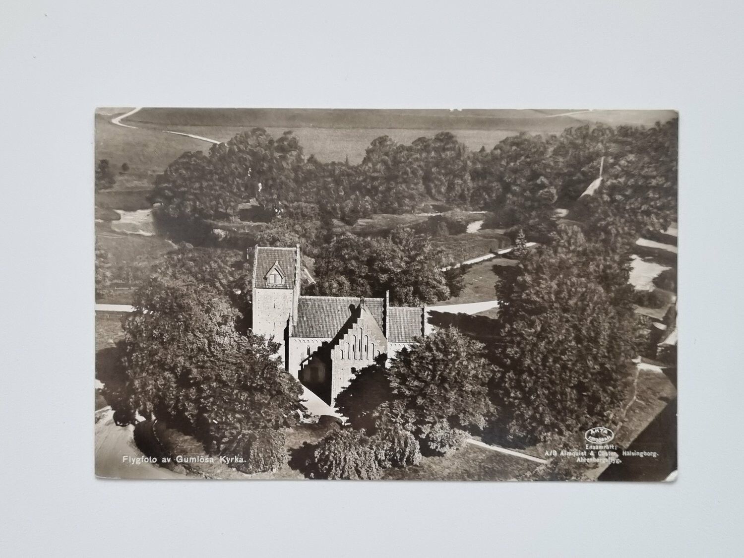 Vykort Flygfoto Gumlösa Kyrka