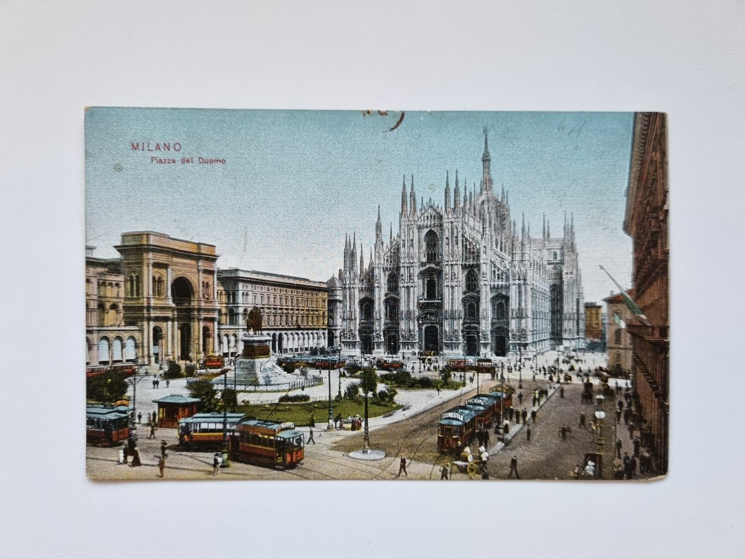 Vykort MILANO Piazza del Duomo 1911