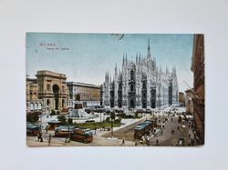 Vykort MILANO Piazza del Duomo 1911