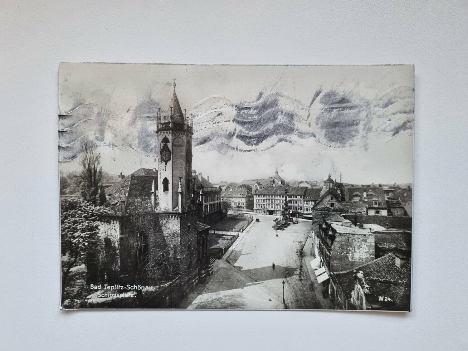 Vykort Bad Teplitz-Schönau Schlossplatz, 1932