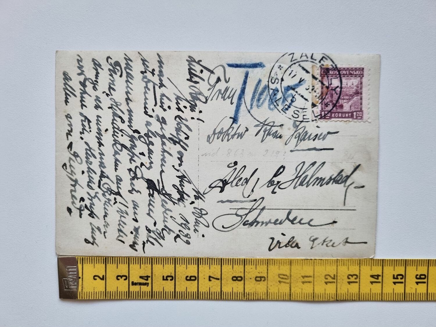 Vykort Salesi a. Elbe Dubitzer Kirchl, 1932