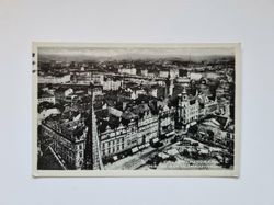 Vykort PILSEN PANORAMA VON DER BARTOLOMAUSKIRCHE, 1941