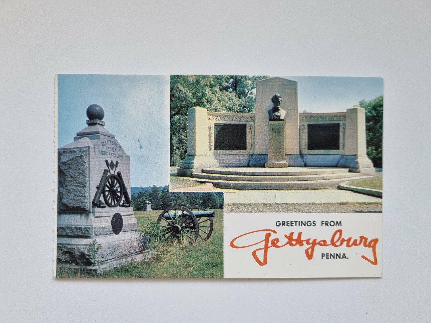 Vykort Greetings from Gettysburg, Penna