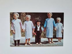 Vykort Amish Children