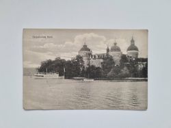 Vykort Gripsholms Slott med ångbåt, 1918