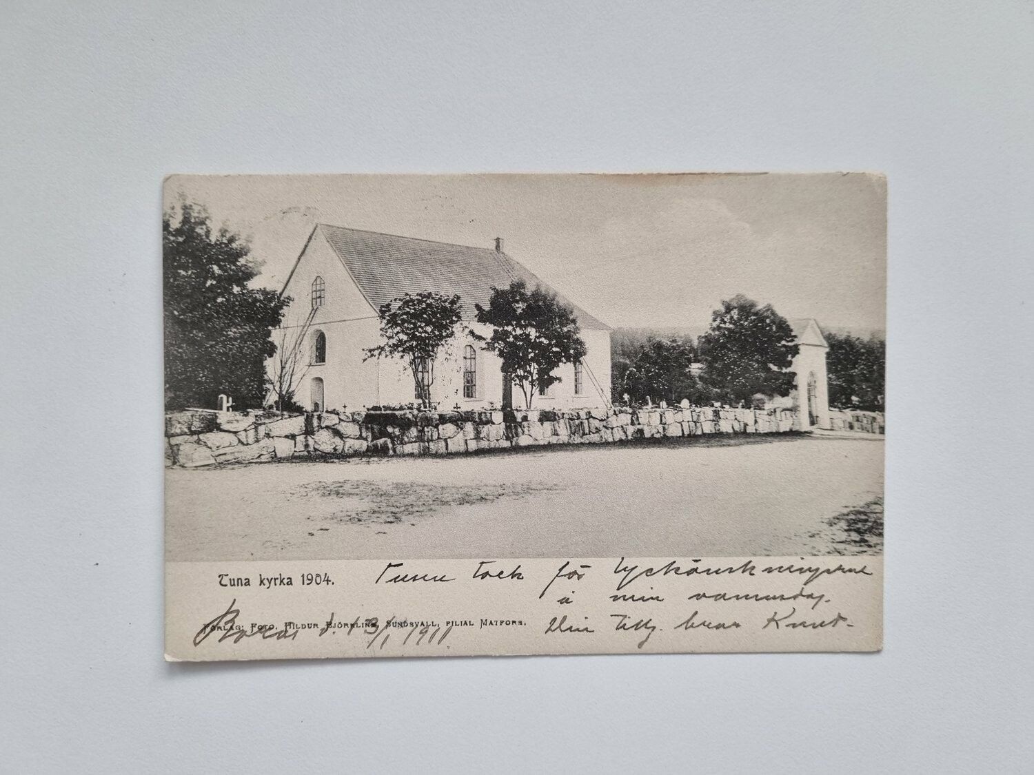 Vykort Tuna kyrka 1904