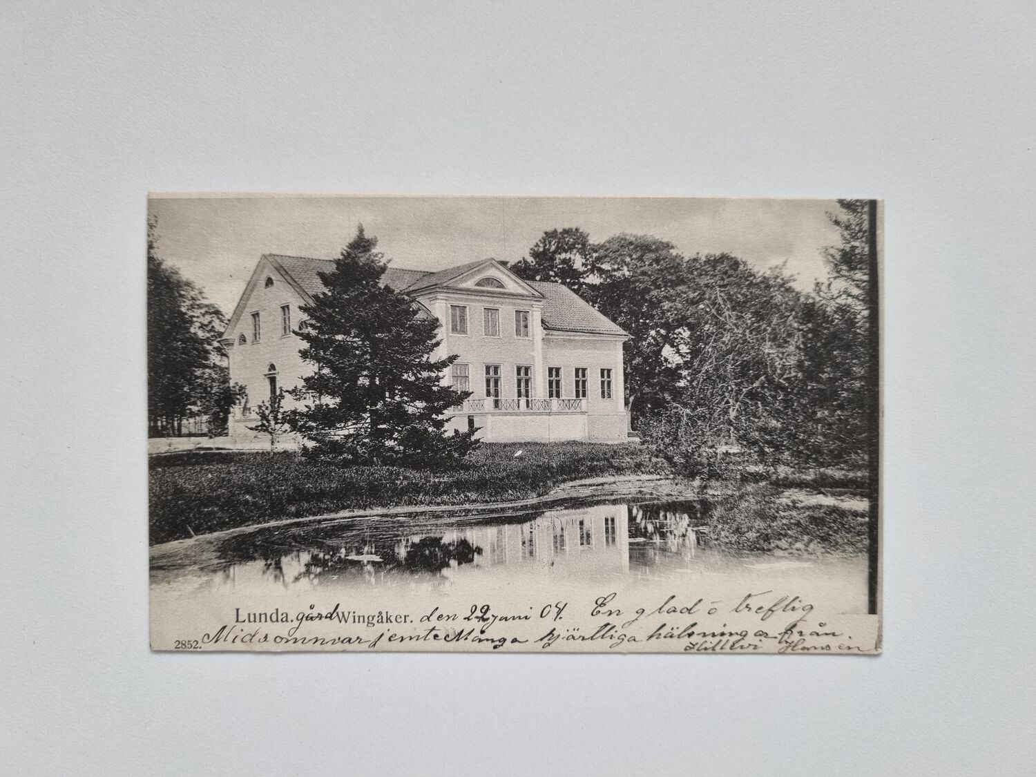 Vykort Lunda Gård Vingåker, 1904