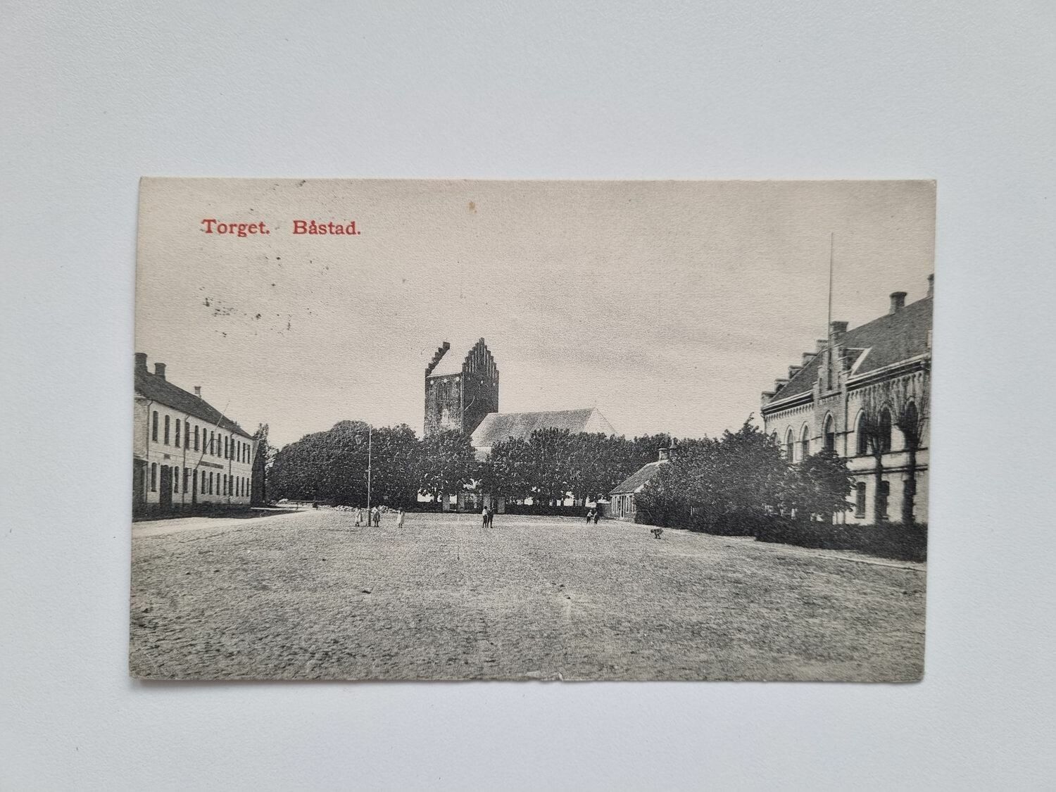 Vykort Torget Båstad, 1911