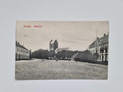 Vykort Torget Båstad, 1911
